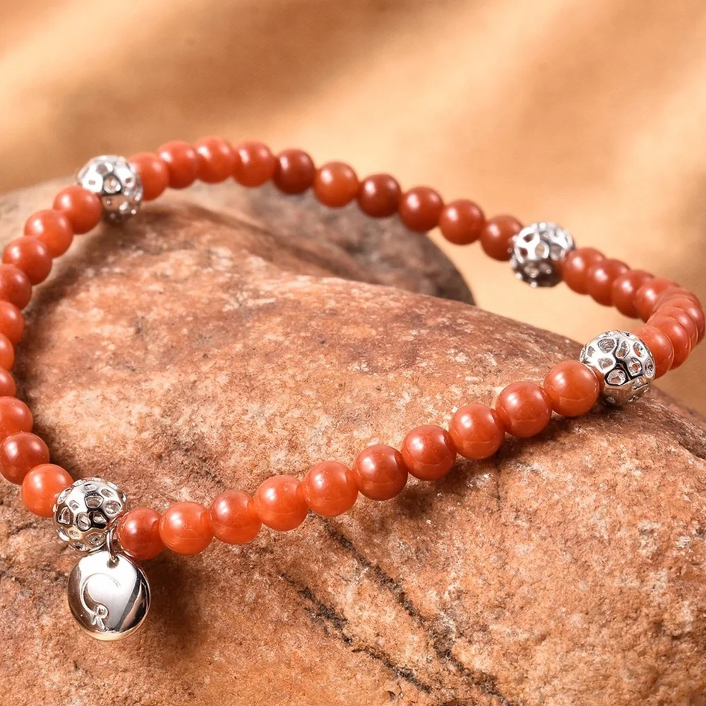 Red Jade Bead Bracelet